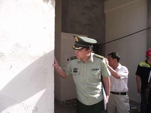 安徽省消防總隊到YT保溫現場檢收贊揚YT保溫材料